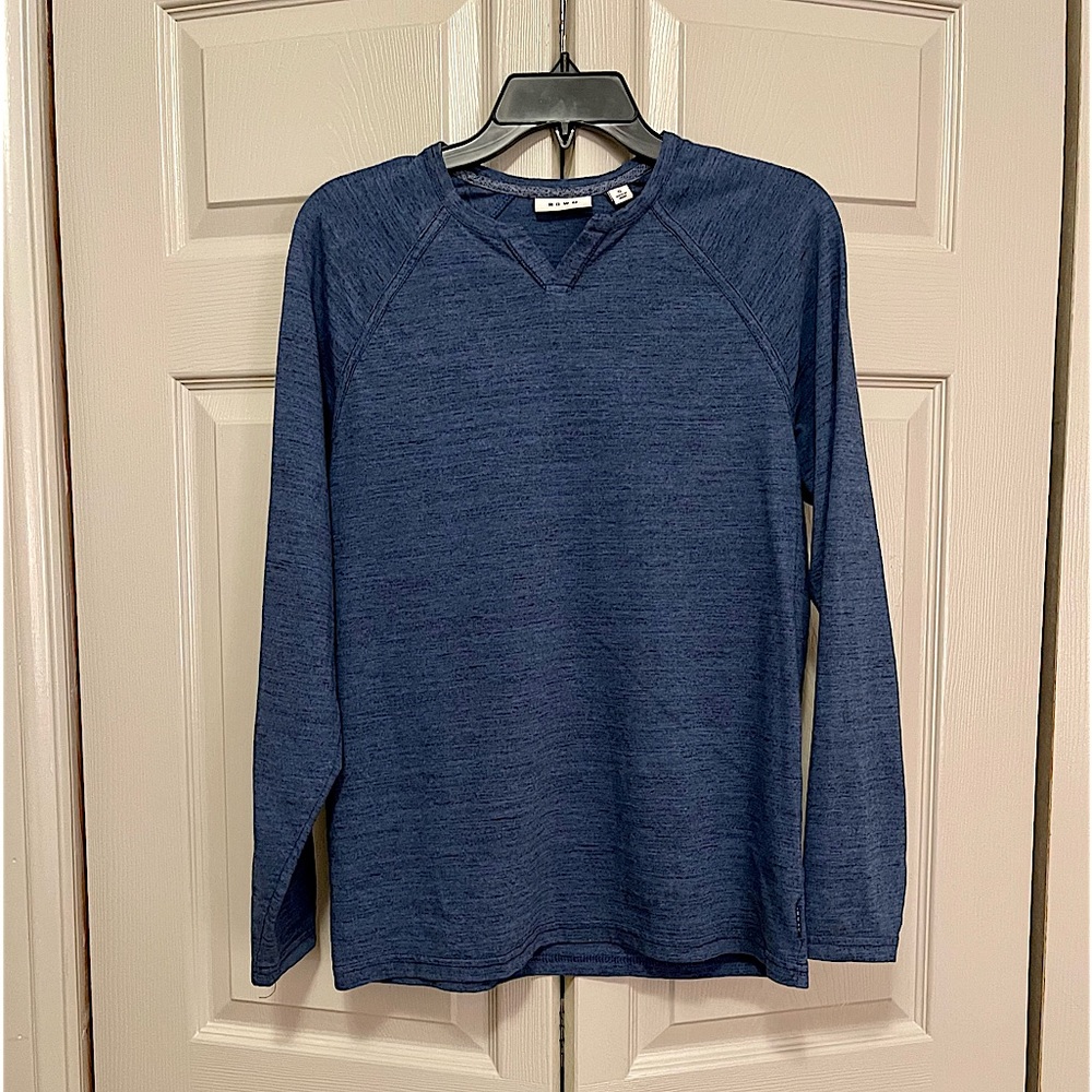 ROWM Henley Blue Long Sleeve Tee